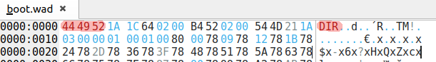 Left part of the hex editor shows bytes in the file, and the right part shows text representation of each byte (if it exists)